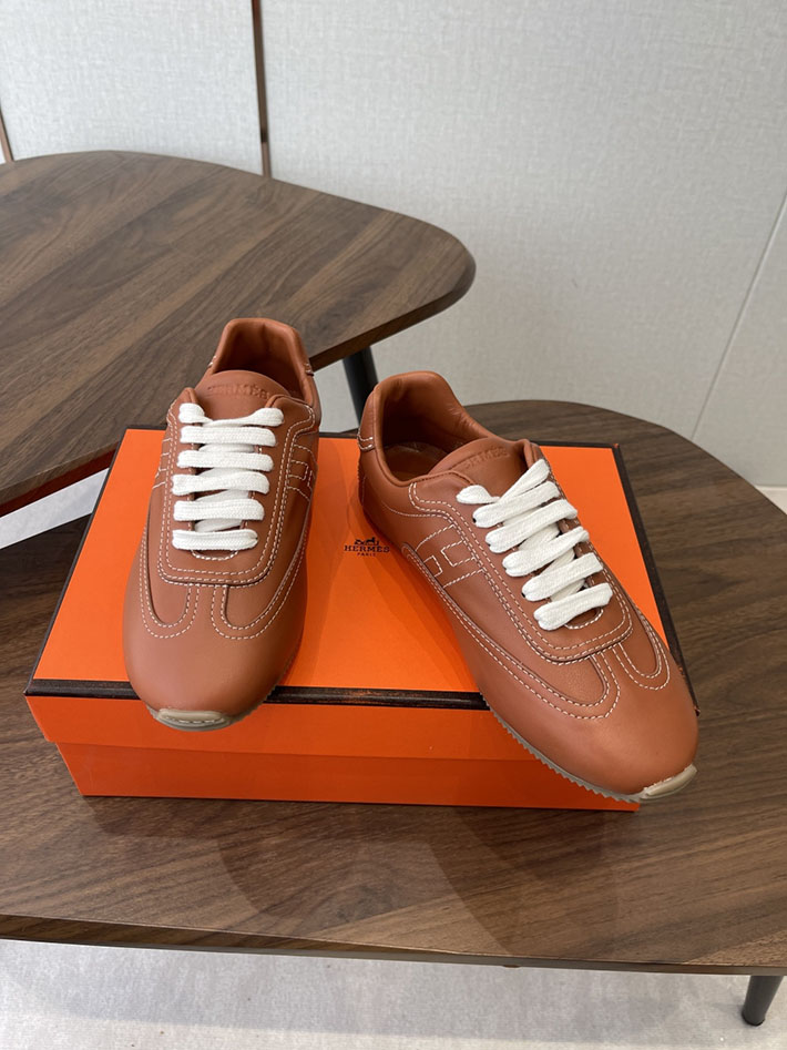 メンズ・レディース兼用 エルメス HERMES Match sneaker スニーカー マッチ ブラウン 2628431 エルメス スニーカー メンズ 新作 - 画像 (2)