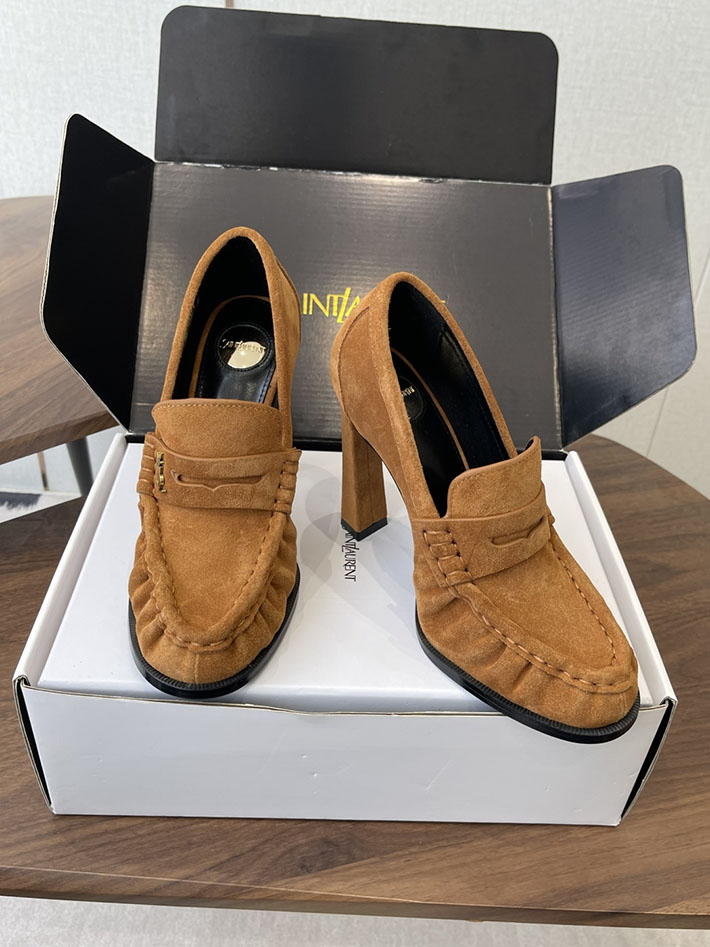 最高級サンローランスーパーコピー Saint Laurent 10cm ル ローファー パンプス イールスキン 2628436 サン ローラン ローファー レディース - 画像 (2)