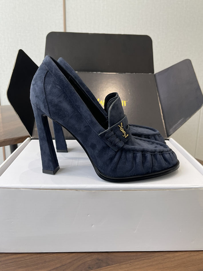 最高級サンローランスーパーコピー Saint Laurent 10cm ル ローファー パンプス イールスキン 2628438 サン ローラン ローファー コーデ - 画像 (4)