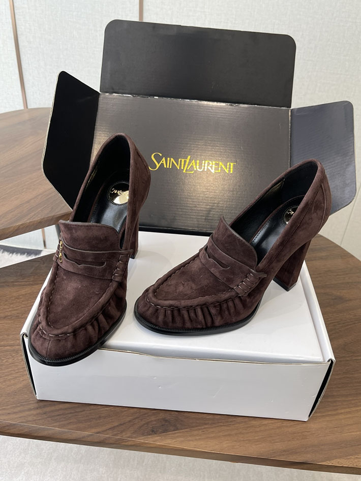 最高級サンローランスーパーコピー Saint Laurent 10cm ル ローファー パンプス イールスキン 2628439 サン ローラン 靴 レディース - 画像 (2)