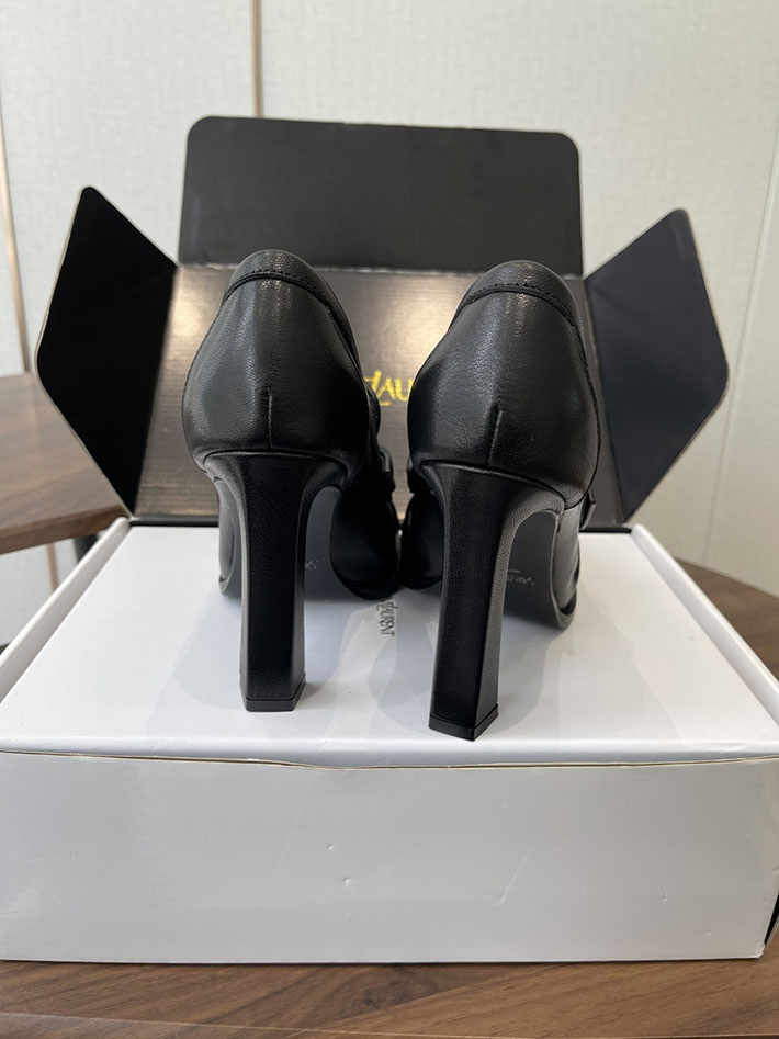 最高級サンローランスーパーコピー Saint Laurent 10cm ル ローファー パンプス イールスキン 2628440 サン ローラン 靴 アウトレット - 画像 (7)