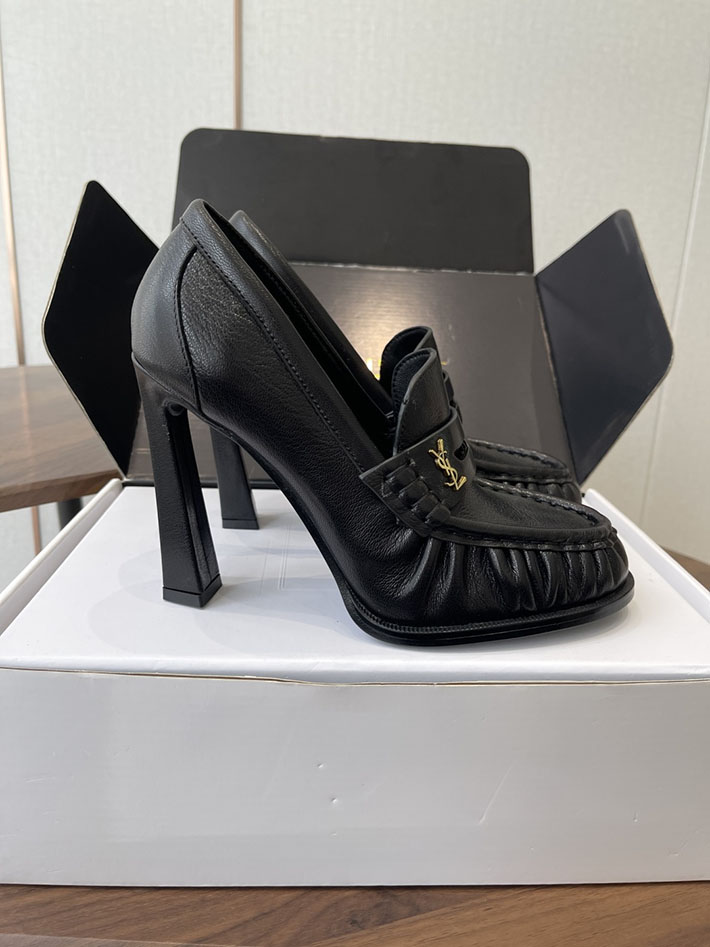 最高級サンローランスーパーコピー Saint Laurent 10cm ル ローファー パンプス イールスキン 2628440 サン ローラン 靴 アウトレット - 画像 (4)