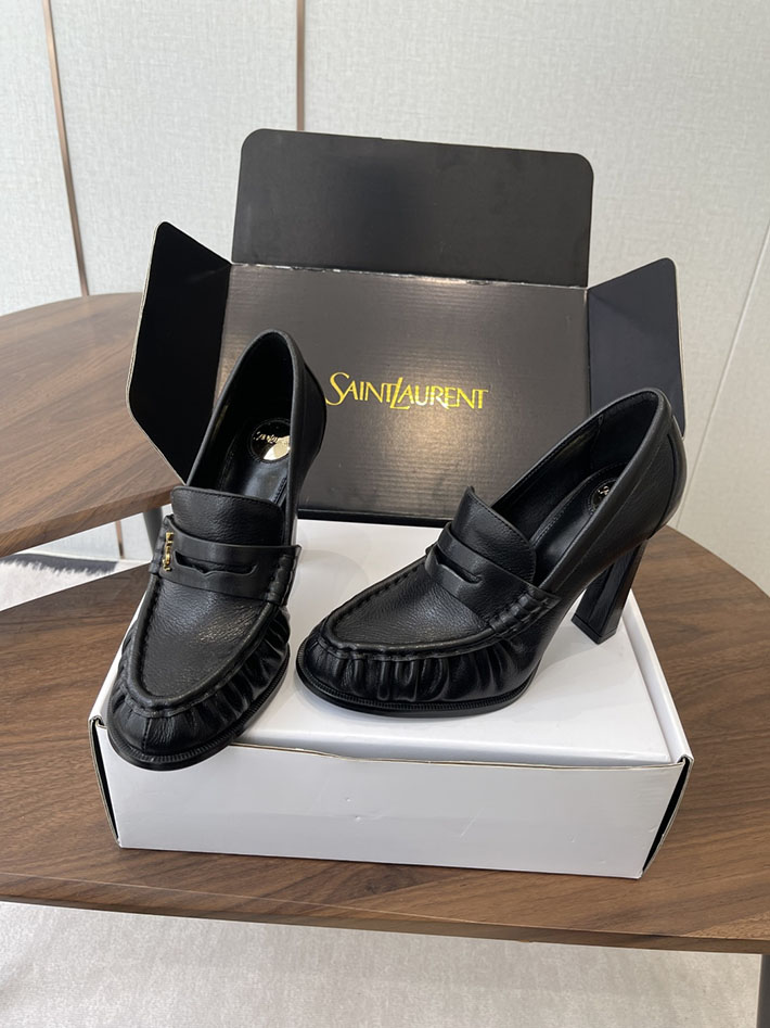 最高級サンローランスーパーコピー Saint Laurent 10cm ル ローファー パンプス イールスキン 2628440 サン ローラン 靴 アウトレット - 画像 (3)
