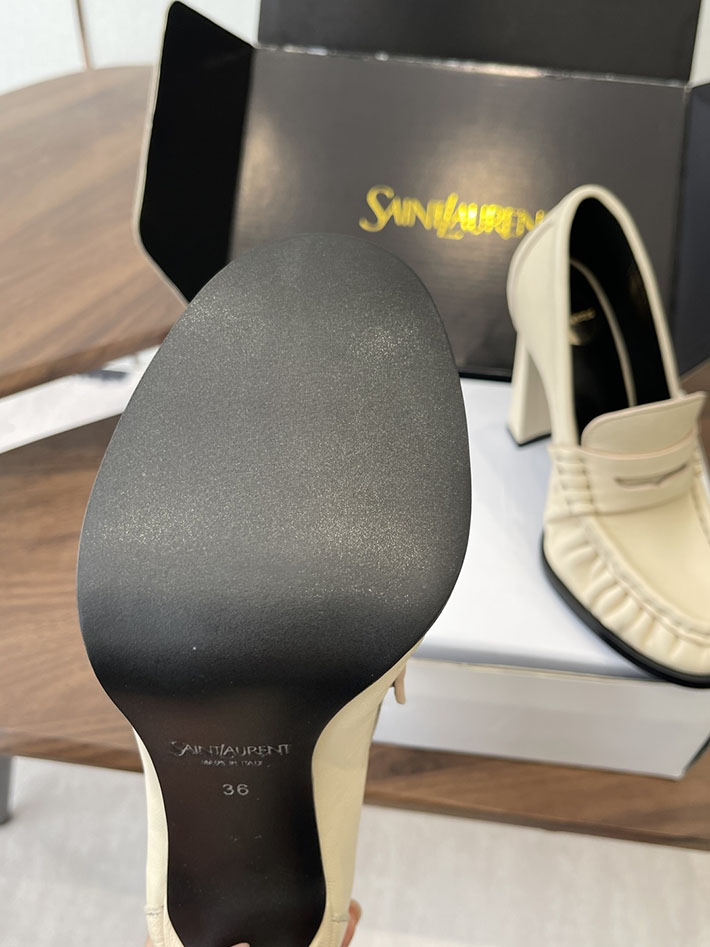 最高級サンローランスーパーコピー Saint Laurent 10cm ル ローファー パンプス イールスキン 2628441 ローファー レディース ブランド - 画像 (6)