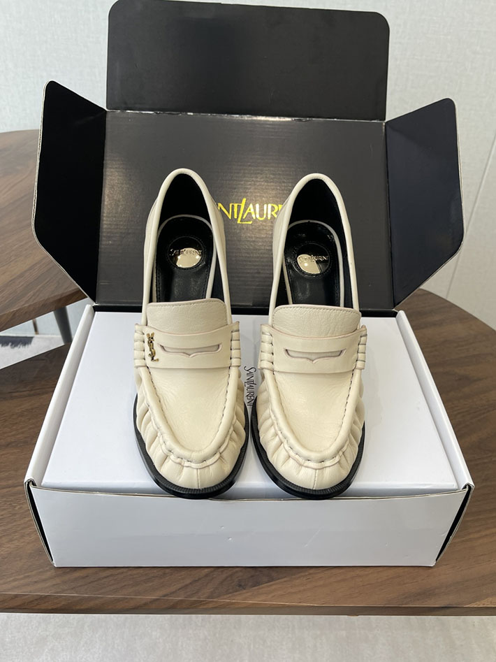 最高級サンローランスーパーコピー Saint Laurent 10cm ル ローファー パンプス イールスキン 2628441 ローファー レディース ブランド - 画像 (5)