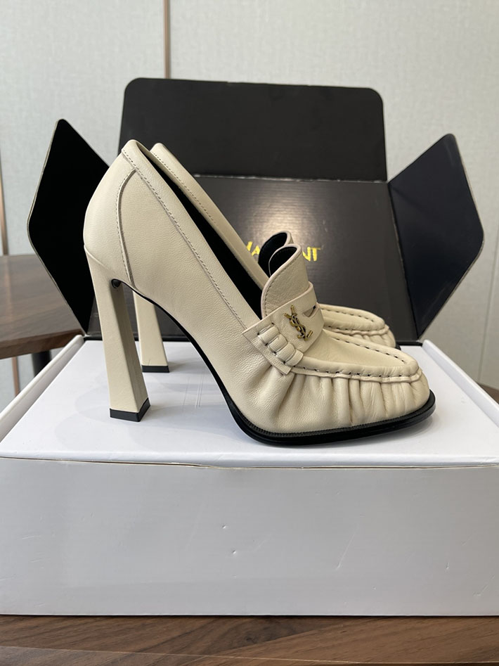 最高級サンローランスーパーコピー Saint Laurent 10cm ル ローファー パンプス イールスキン 2628441 ローファー レディース ブランド - 画像 (4)