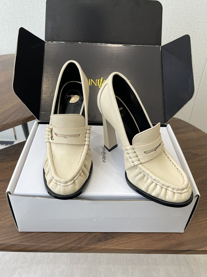 最高級サンローランスーパーコピー Saint Laurent 10cm ル ローファー パンプス イールスキン 2628441 ローファー レディース ブランド - 画像 (2)