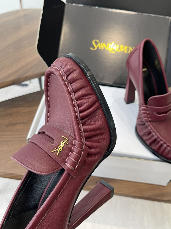 最高級サンローランスーパーコピー Saint Laurent 10cm ル ローファー パンプス イールスキン 2628442 ローファー レディース おしゃれ - 画像 (8)