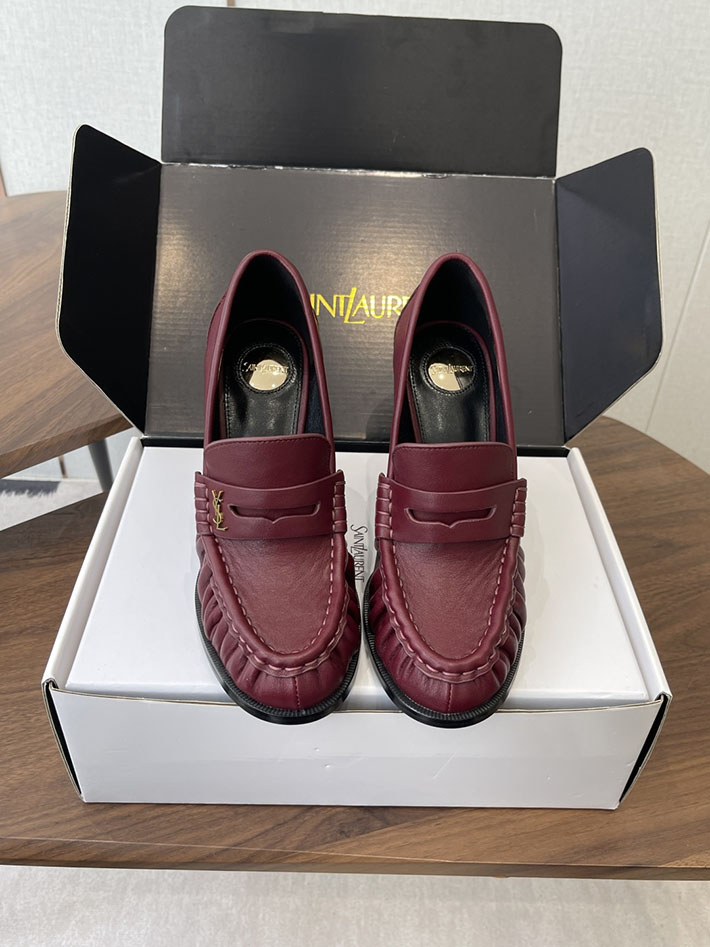 最高級サンローランスーパーコピー Saint Laurent 10cm ル ローファー パンプス イールスキン 2628442 ローファー レディース おしゃれ - 画像 (5)