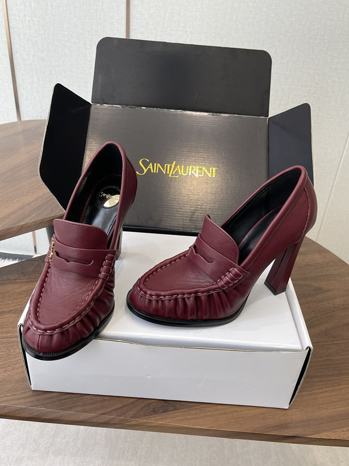 最高級サンローランスーパーコピー Saint Laurent 10cm ル ローファー パンプス イールスキン 2628442 ローファー レディース おしゃれ - 画像 (3)