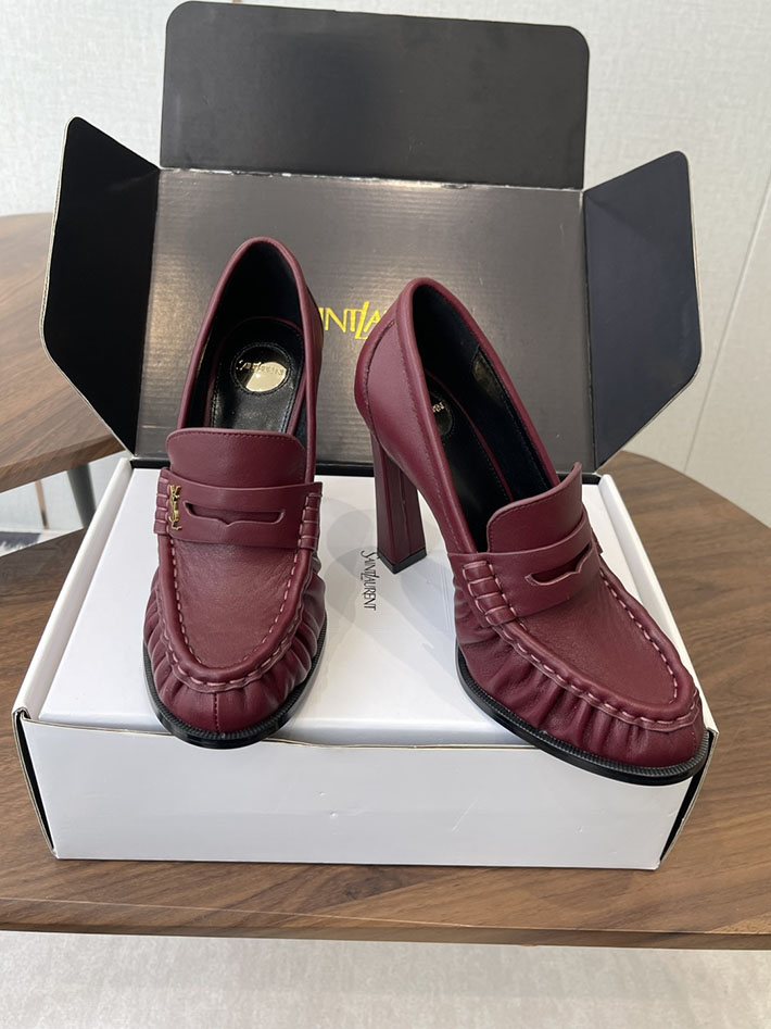 最高級サンローランスーパーコピー Saint Laurent 10cm ル ローファー パンプス イールスキン 2628442 ローファー レディース おしゃれ - 画像 (2)