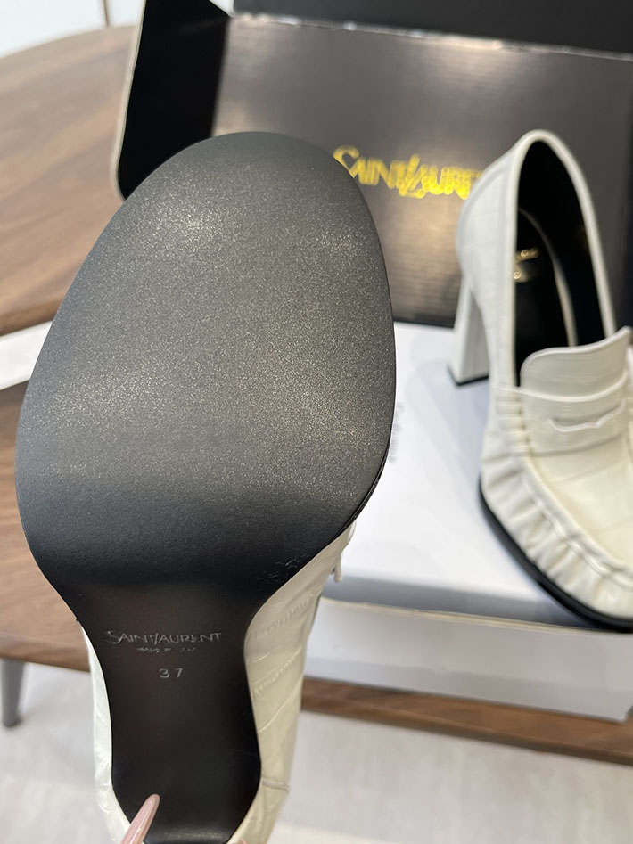 最高級サンローランスーパーコピー Saint Laurent 10cm ル ローファー パンプス イールスキン 2628443 ローファー レディース 歩きやすい - 画像 (6)