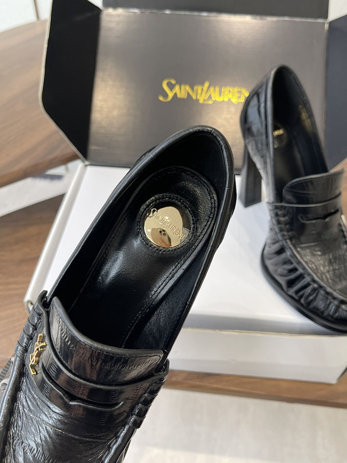 最高級サンローランスーパーコピー Saint Laurent 10cm ル ローファー パンプス イールスキン 2628445 ローファー レディース 40代 - 画像 (8)