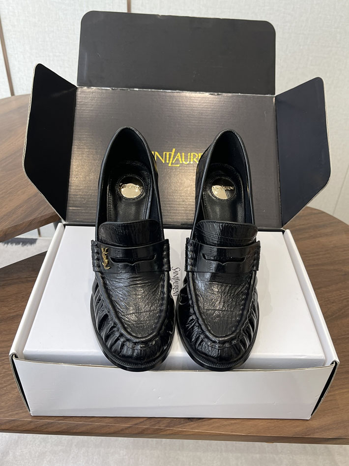 最高級サンローランスーパーコピー Saint Laurent 10cm ル ローファー パンプス イールスキン 2628445 ローファー レディース 40代 - 画像 (5)