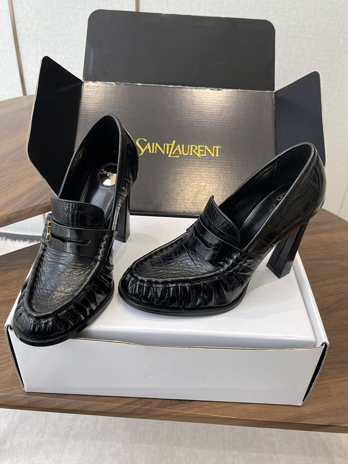 最高級サンローランスーパーコピー Saint Laurent 10cm ル ローファー パンプス イールスキン 2628445 ローファー レディース 40代 - 画像 (2)