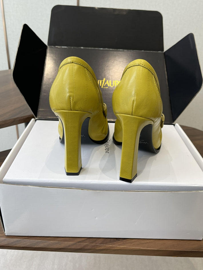 最高級サンローランスーパーコピー Saint Laurent 10cm ル ローファー パンプス イールスキン 2628447 ヒールローファー ブランド - 画像 (7)