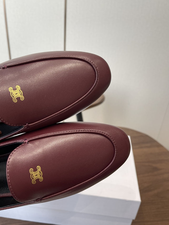 レディース 最高級セリーヌスーパーコピー CELINE オーラ ローファー ゴートスキン ライトバーガンディ 2628450 レディース セリーヌ ローファー - 画像 (9)