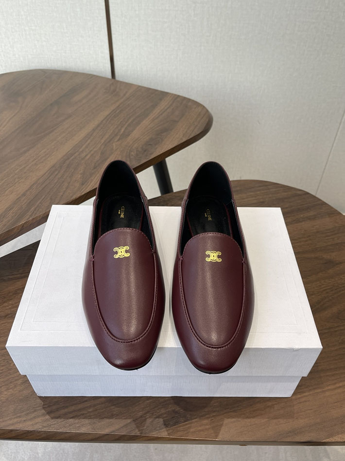 レディース 最高級セリーヌスーパーコピー CELINE オーラ ローファー ゴートスキン ライトバーガンディ 2628450 レディース セリーヌ ローファー - 画像 (5)