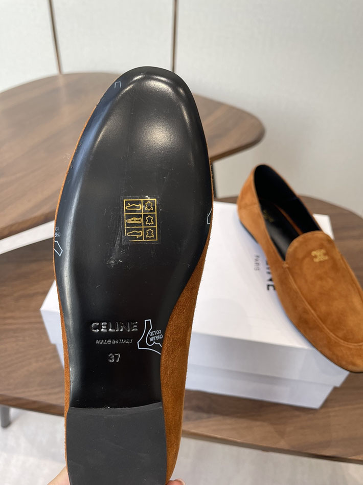 レディース 最高級セリーヌスーパーコピー CELINE オーラ ローファー ゴートスキン ライブラウン 2628453 セリーヌ ローファー トリオンフ - 画像 (6)