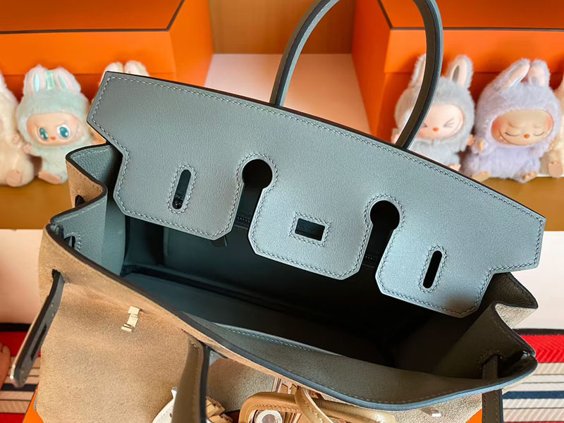 エルメス バーキン25 HERMES バーキン25 ヴェールアマンド スイフト ヴォー・グリズリー シルバー金具 2627813 エルメス 新作バッグ - 画像 (6)