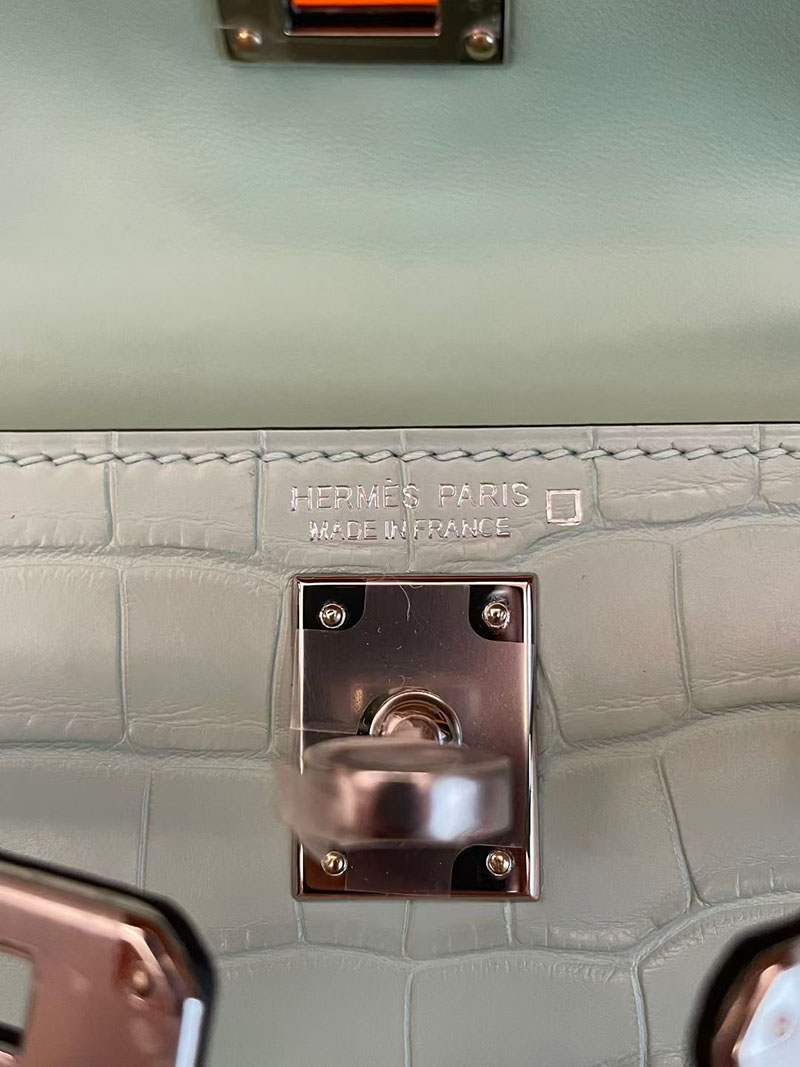 エルメス ケリーミニ2 HERMES ケリーミニ2 外縫い ヴェールデュー クロコダイル シルバー金具 2627822 エルメス 新作バッグ - 画像 (6)