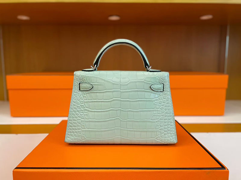 エルメス ケリーミニ2 HERMES ケリーミニ2 外縫い ヴェールデュー クロコダイル シルバー金具 2627822 エルメス 新作バッグ - 画像 (4)