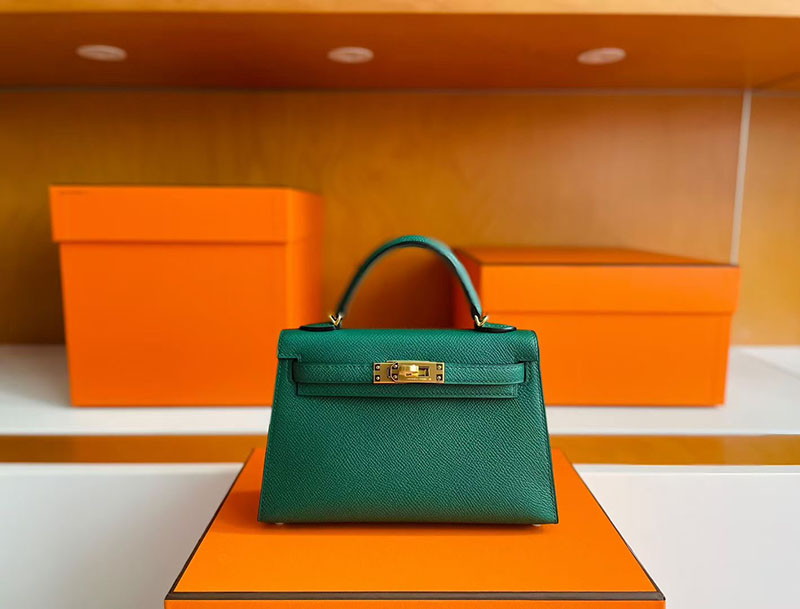 エルメス ケリーミニ2 HERMES ケリーミニ2 外縫い マラカイト ヴォーエプソン ゴールド金具 2627823 エルメス 新作バッグ - 画像 (7)
