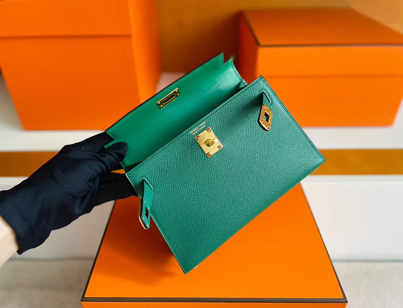 エルメス ケリーミニ2 HERMES ケリーミニ2 外縫い マラカイト ヴォーエプソン ゴールド金具 2627823 エルメス 新作バッグ - 画像 (3)