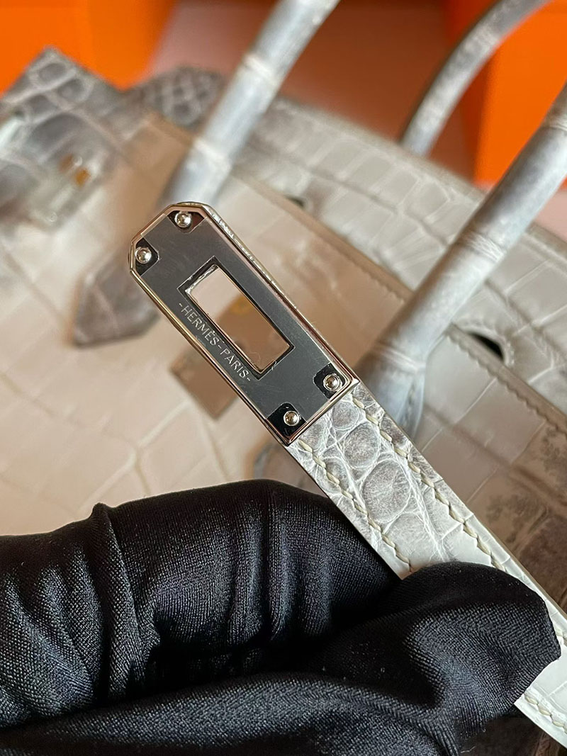 バーキン ヒマラヤ 定価 HERMES バーキン25 ヒマラヤ クロコダイル ニロティカスマット シルバー金具 2627832 エルメス 新作バッグ - 画像 (7)