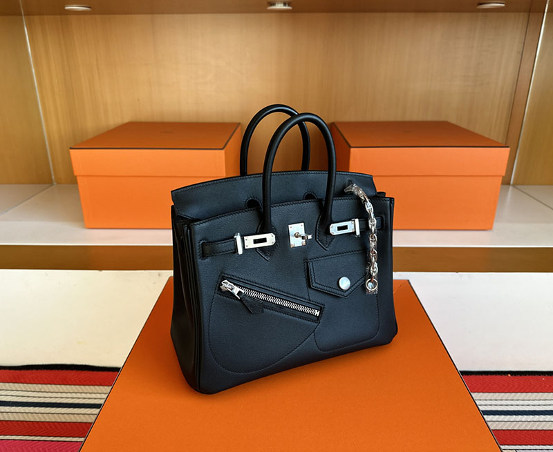 バーキンロック25 定価 HERMES バーキン25 ロック 黒 ブラック ヴォー・ヴォリュプト シルバー金具 2627839 エルメス 新作バッグ - 画像 (3)