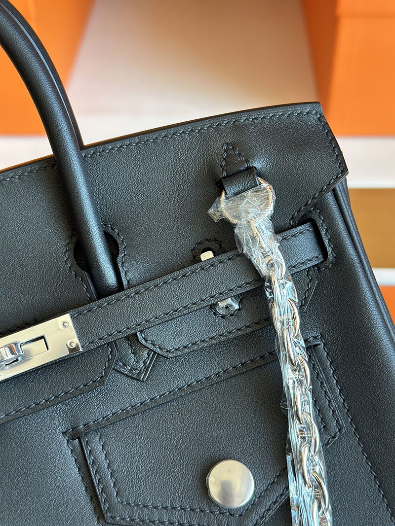 バーキンロック25 定価 HERMES バーキン25 ロック 黒 ブラック ヴォー・ヴォリュプト シルバー金具 2627839 エルメス 新作バッグ - 画像 (11)