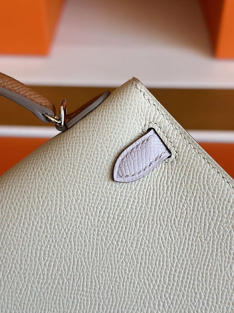 エルメス ケリーミニ2 HERMES ケリーミニ2 外縫い クレ/ローズドラジェ/ゴールド ヴォーエプソン シルバー金具 2627842 エルメス 新作バッグ - 画像 (3)