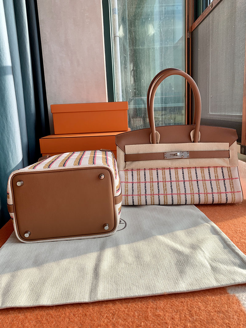 エルメス ピコタン風 HERMES ピコタンロックPM ハンドバッグ ゴールド トワルアッシュ ヴォースイフト シルバー金具 2627847 エルメス 新作バッグ - 画像 (7)
