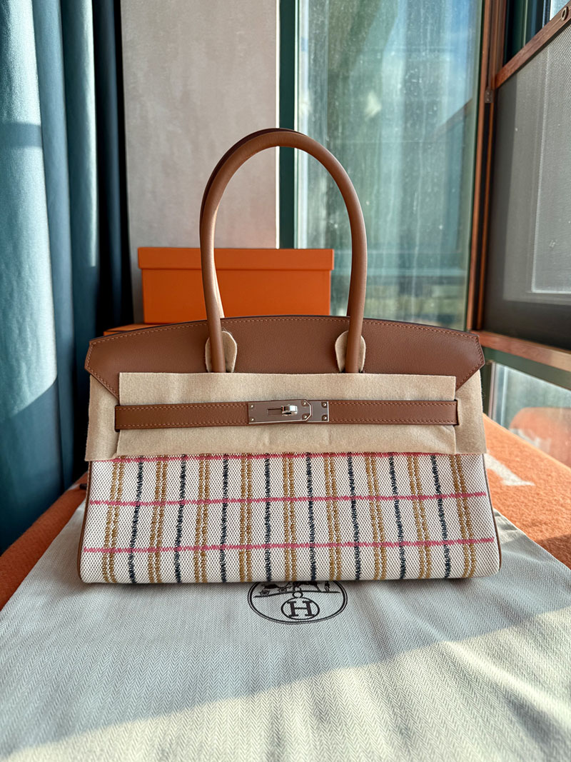 エルメス ミニバーキン HERMES バーキンショルダーライト 29 ゴールド トワルアッシュ ヴォースイフト シルバー金具 2627848 エルメス 新作バッグ - 画像 (3)