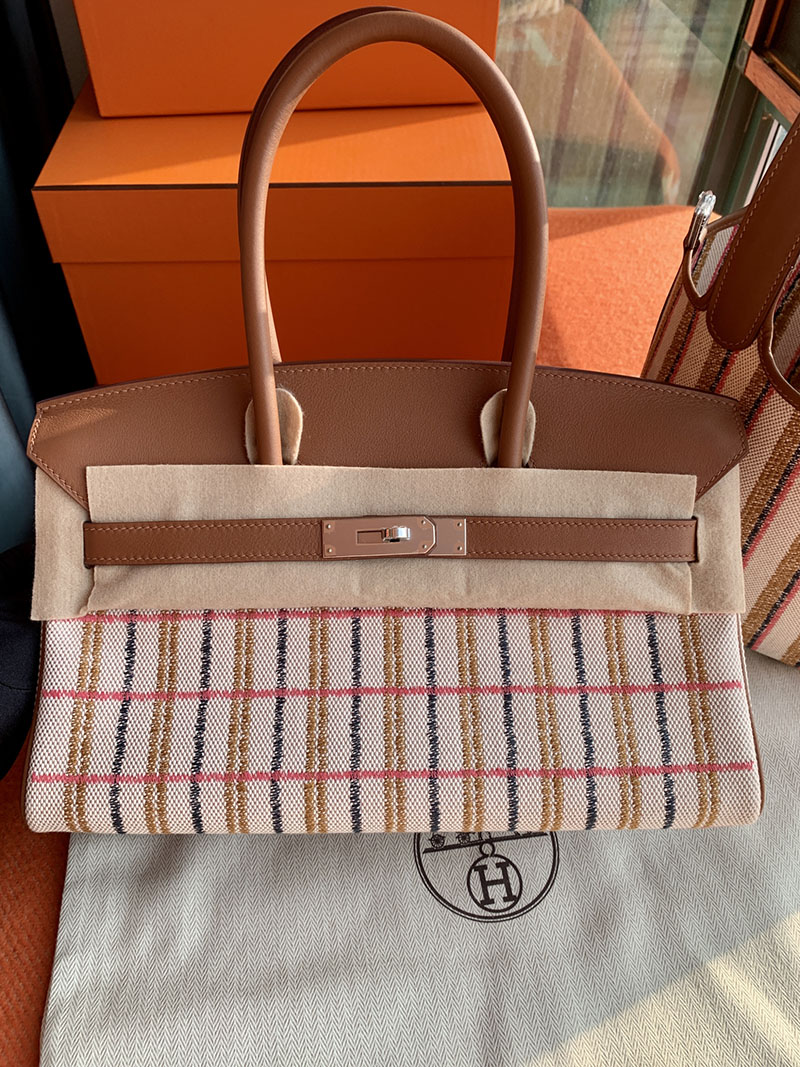 エルメス ミニバーキン HERMES バーキンショルダーライト 29 ゴールド トワルアッシュ ヴォースイフト シルバー金具 2627848 エルメス 新作バッグ - 画像 (9)