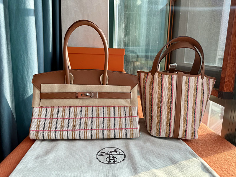 エルメス ミニバーキン HERMES バーキンショルダーライト 29 ゴールド トワルアッシュ ヴォースイフト シルバー金具 2627848 エルメス 新作バッグ - 画像 (8)