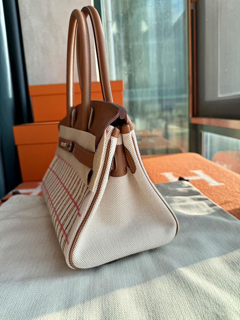 エルメス ミニバーキン HERMES バーキンショルダーライト 29 ゴールド トワルアッシュ ヴォースイフト シルバー金具 2627848 エルメス 新作バッグ - 画像 (5)