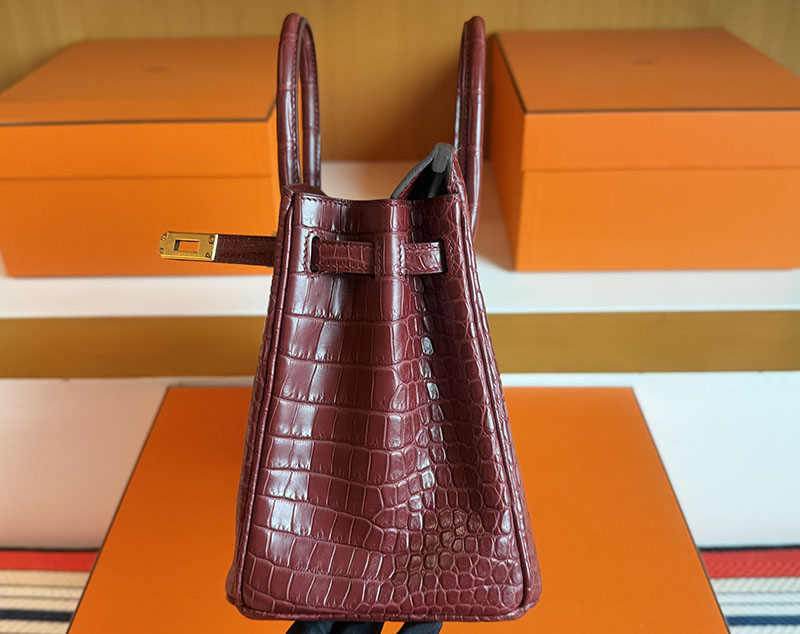 エルメス クロコダイル バーキン HERMES バーキン25 ルージュアッシュ クロコダイル ポロサスマット ゴールド金具 2627862 エルメス 新作バッグ - 画像 (9)