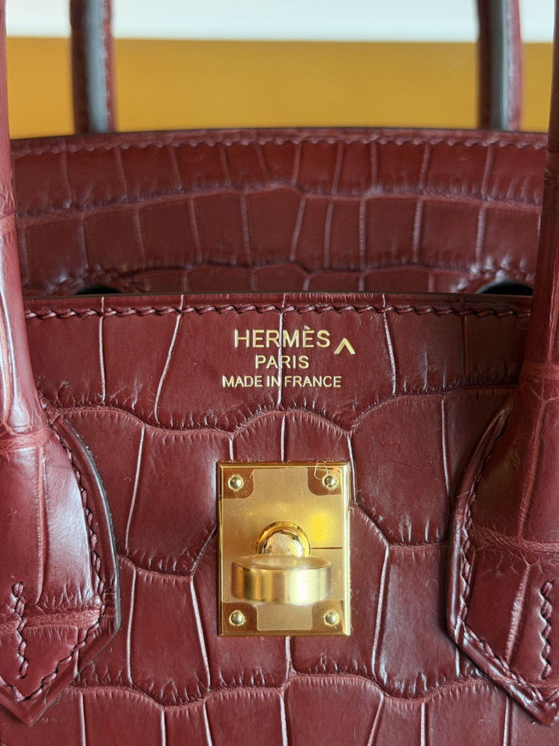 エルメス クロコダイル バーキン HERMES バーキン25 ルージュアッシュ クロコダイル ポロサスマット ゴールド金具 2627862 エルメス 新作バッグ - 画像 (7)