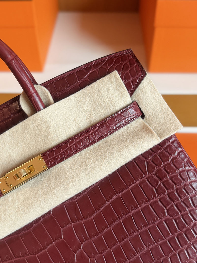 エルメス クロコダイル バーキン HERMES バーキン25 ルージュアッシュ クロコダイル ポロサスマット ゴールド金具 2627862 エルメス 新作バッグ - 画像 (5)