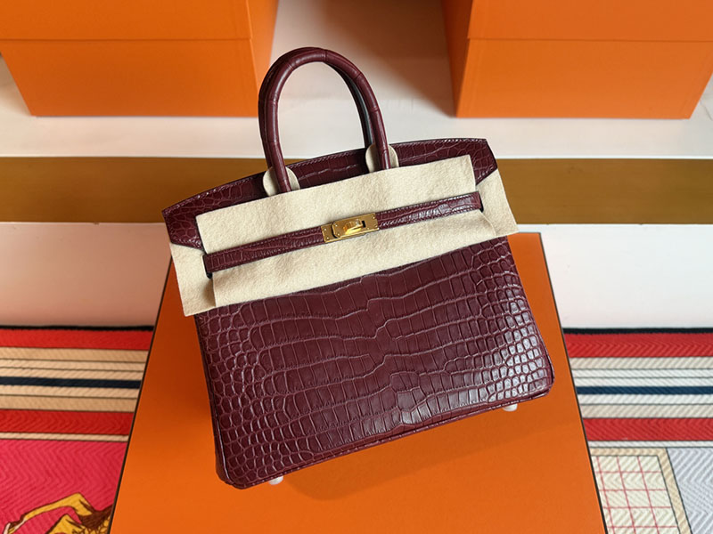 エルメス クロコダイル バーキン HERMES バーキン25 ルージュアッシュ クロコダイル ポロサスマット ゴールド金具 2627862 エルメス 新作バッグ - 画像 (4)