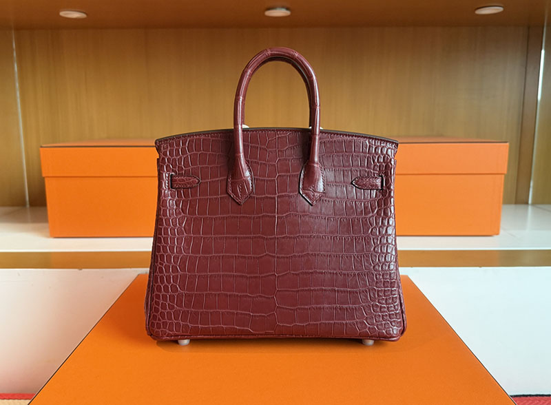 エルメス クロコダイル バーキン HERMES バーキン25 ルージュアッシュ クロコダイル ポロサスマット ゴールド金具 2627862 エルメス 新作バッグ - 画像 (3)