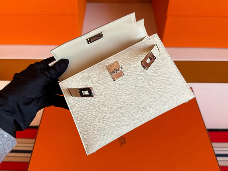 ミニケリー2 エプソン HERMES ケリーミニ2 外縫い クレ ヴォーエプソン シルバー金具 2627871 エルメス 新作バッグ - 画像 (4)
