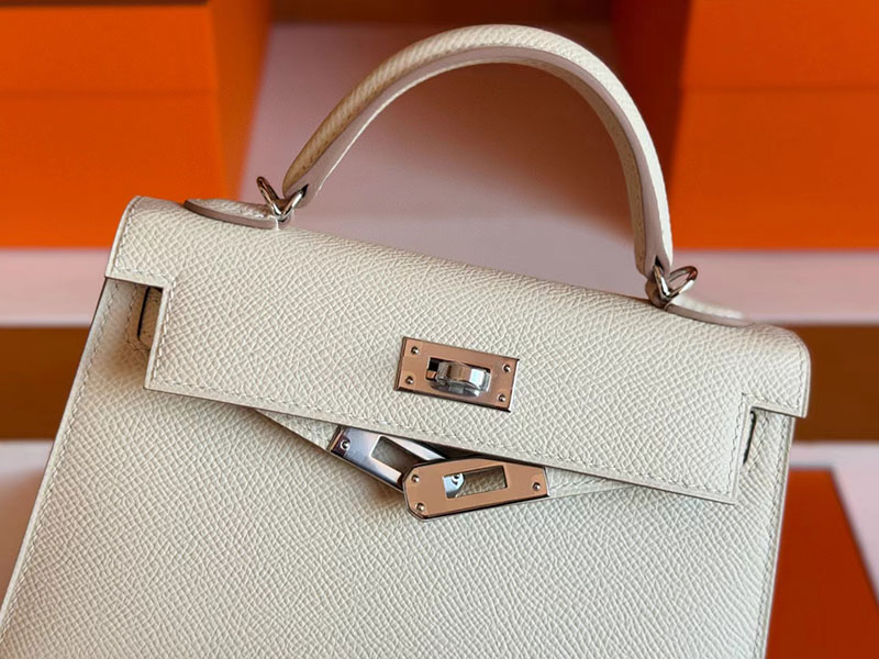 ミニケリー2 エプソン HERMES ケリーミニ2 外縫い クレ ヴォーエプソン シルバー金具 2627871 エルメス 新作バッグ - 画像 (3)