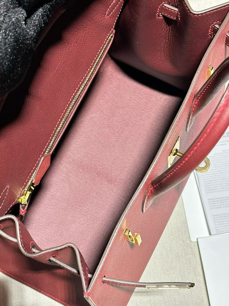 バーキン 外縫い 25 HERMES バーキン25 セリエ ルージュアッシュ ヴォーエプソン ゴールド金具 2627873 エルメス 新作バッグ - 画像 (8)