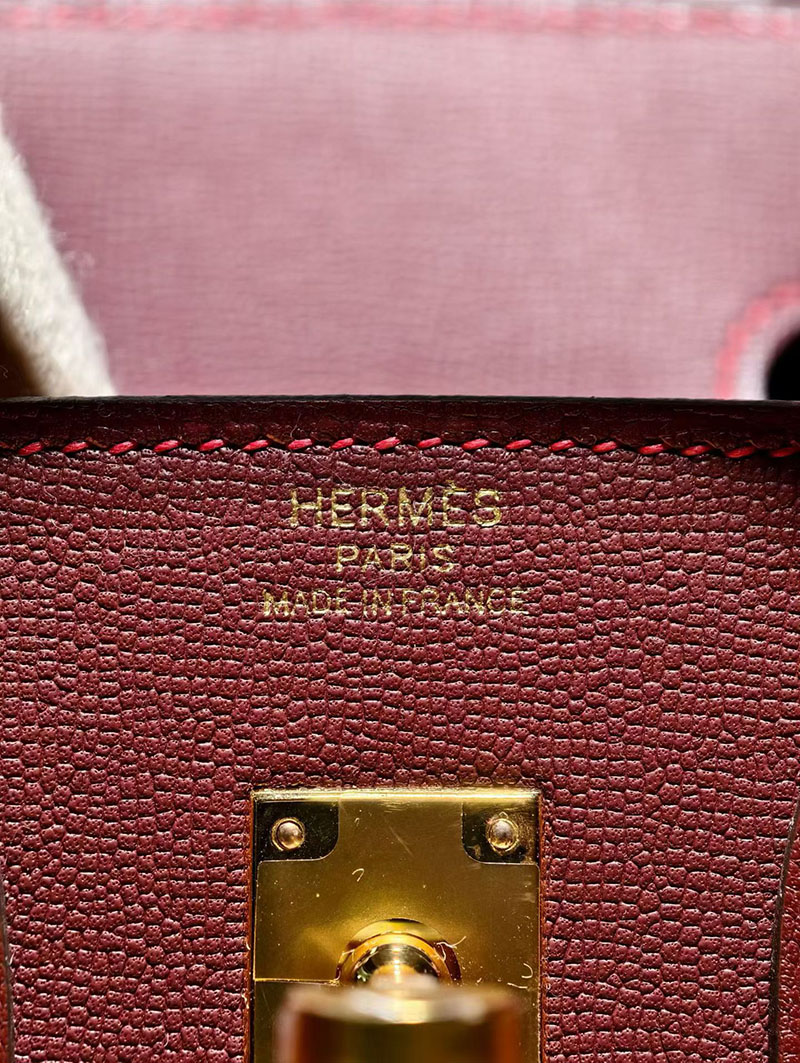 バーキン 外縫い 25 HERMES バーキン25 セリエ ルージュアッシュ ヴォーエプソン ゴールド金具 2627873 エルメス 新作バッグ - 画像 (5)