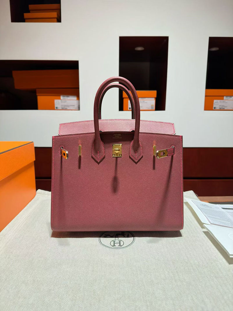 バーキン 外縫い 25 HERMES バーキン25 セリエ ルージュアッシュ ヴォーエプソン ゴールド金具 2627873 エルメス 新作バッグ - 画像 (3)