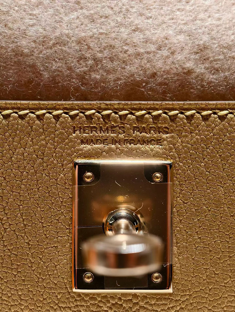ミニケリー 風バッグ HERMES ケリーミニ2 外縫い ブロンズドレ シェブルミゾル シルバー金具 2627874 エルメス 新作バッグ - 画像 (5)