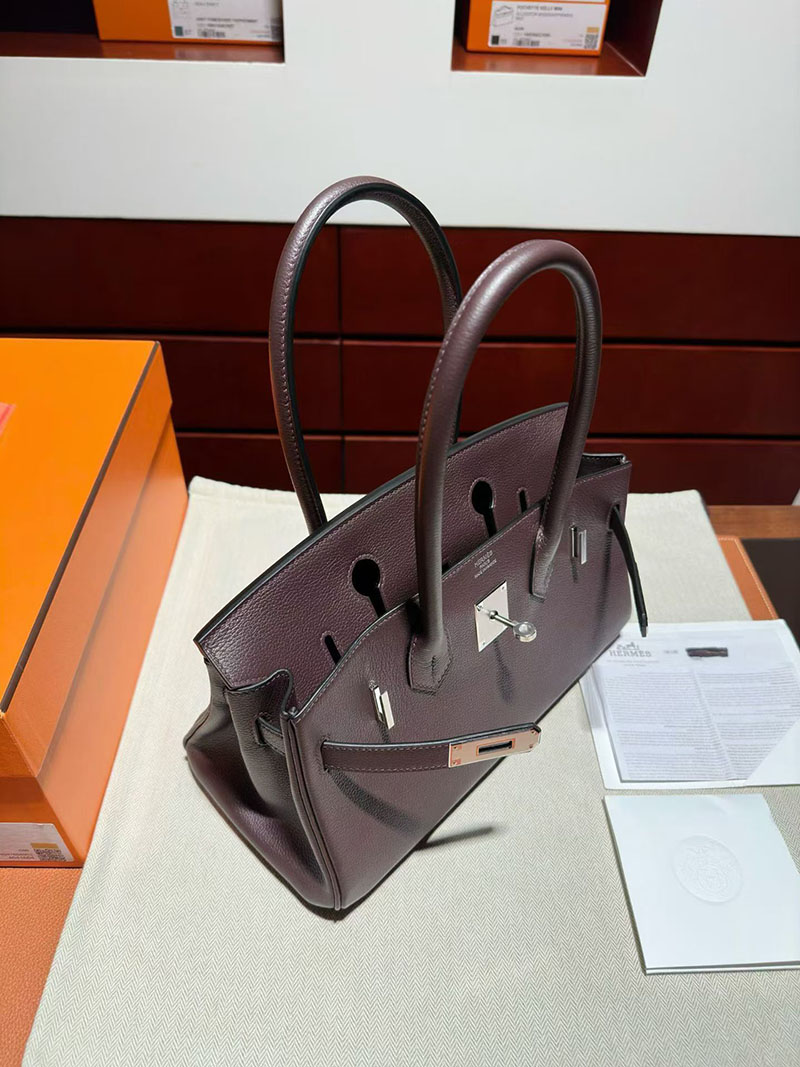 ショルダーバーキン29 定価 HERMES バーキンショルダーライト 29 ルージュセリエ エバーカラー シルバー金具 2627875 エルメス 新作バッグ - 画像 (5)