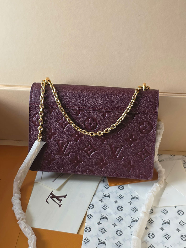 ルイヴィトン販売店舗 バッグ レディース LV ロージー ウォレット オン チェーン ワインレッド M25814 ルイヴィトン ウォレットチェーン - 画像 (11)